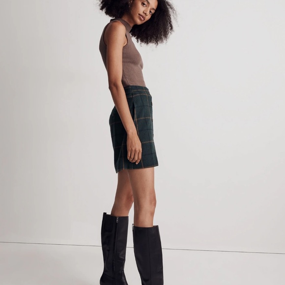 Madewell Wool Button-Front Mini Skirt in Windowpane - Picture 4 of 8